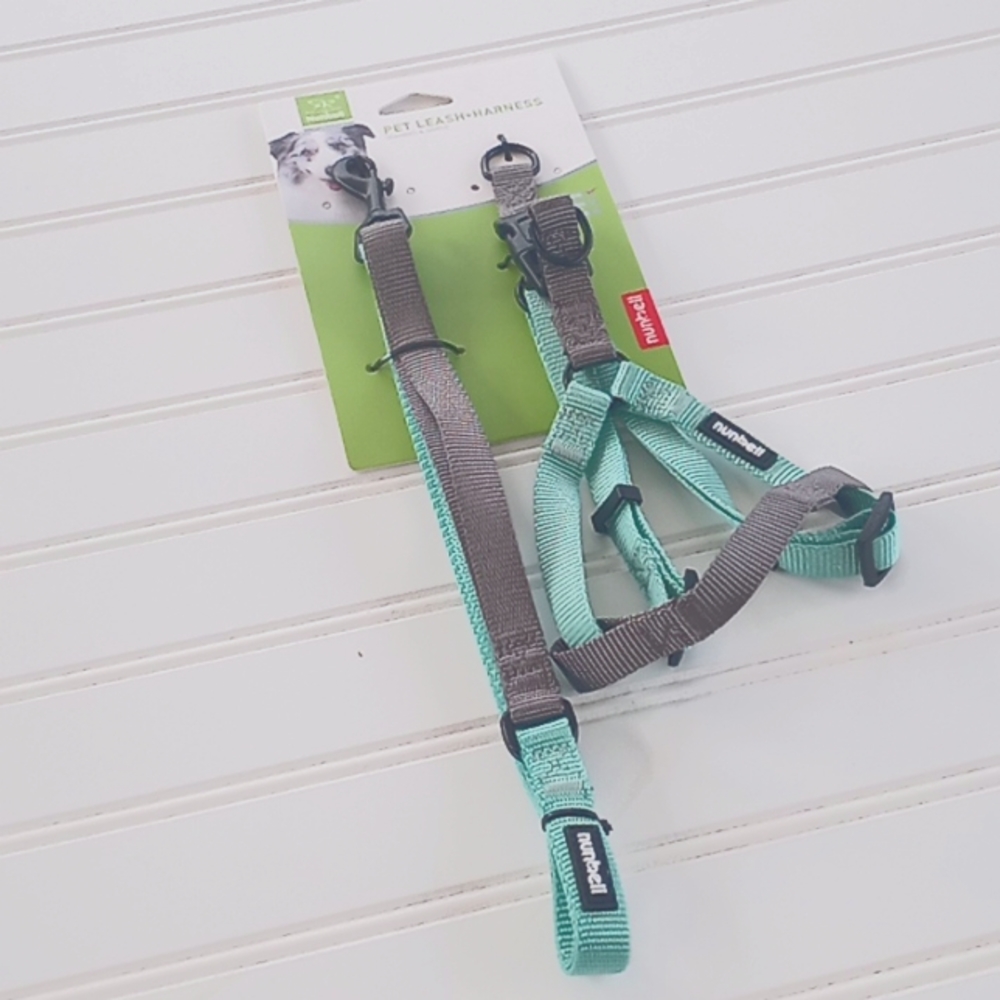 Nunbell Two Tone Nylon Pet Leash & Harness Set